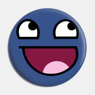 Smiley Happy Face Blue Pin
