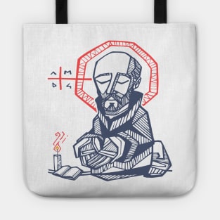 Saint Ignatius of Loyola hand drawn illustration Tote