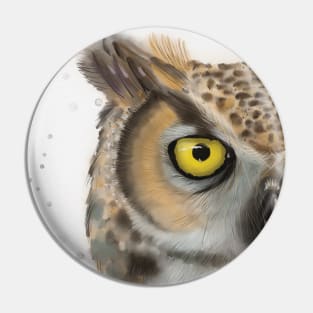 Owl watercolor portrait Pin