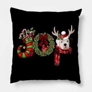 Christmas Joy Dwarf Stocking Reindeer White Boxer Pillow