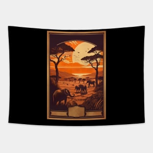 vintage travel of africa Tapestry