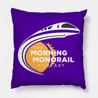 Morning Monorail Logo w/ Text Overlapping the Sun Light Color Pillow