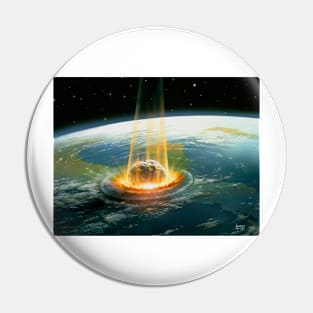 Artwork of the Chicxulub asteroid impact (E402/0049) Pin