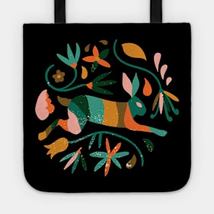 floral rabbit awesome animal design Tote