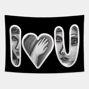 Funny I Love You Design with a Padlock |Cool Gift on Valentines Day Tapestry