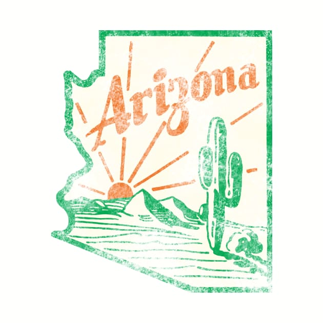 Arizona Cactus Vintage Travel Decal by Hilda74