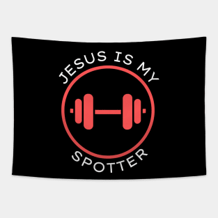 Jesus Is My Spotter | Funny Christian Tapestry