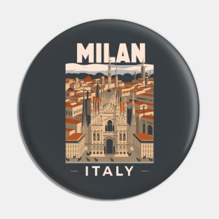 A Vintage Travel Art of Milan - Italy Pin