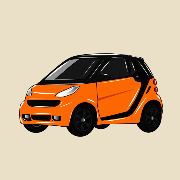 Micro car cartoon illustration by Miss Cartoon