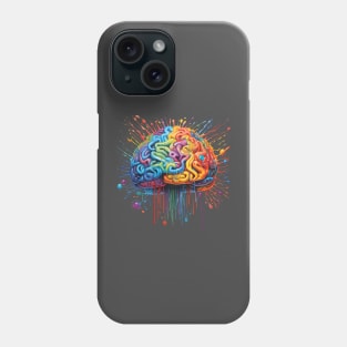 Colorful artistic brain - ADHD, autism Phone Case