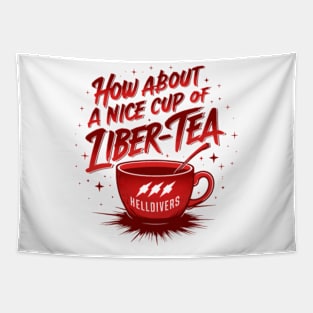 Nice Cup of Liber-tea Blood effect Tapestry