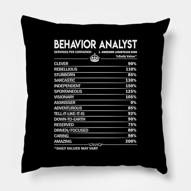 Behavior Analyst T Shirt - Daily Factors 2 Gift Item Tee Pillow by Jolly358