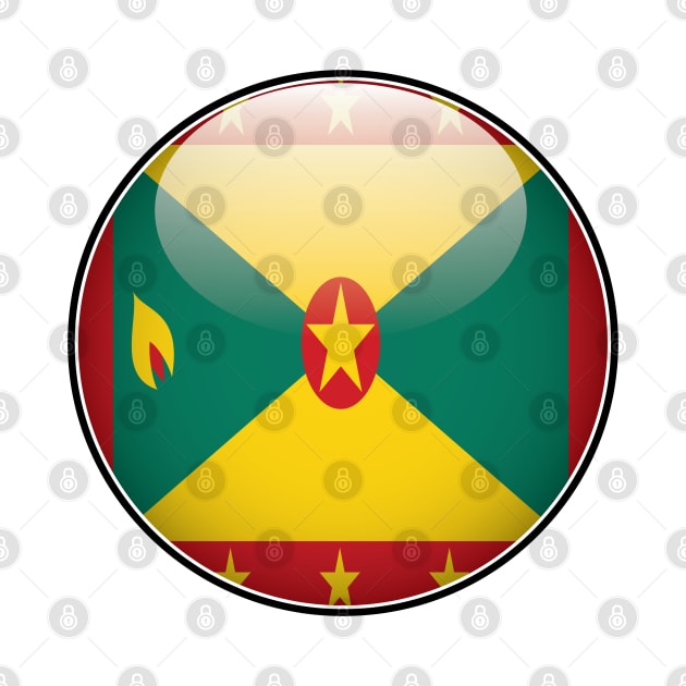 Grenada National Flag Glossy Button by IslandConcepts