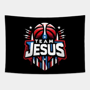 Team Jesus - Basketball Team Jersey Design Tapestry