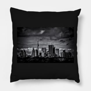 Toronto Skyline From The Pape Ave Bridge No 2 Pillow