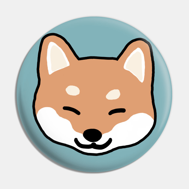 Shiba Inu Cartoon Dog Blinking - Shiba Inu - Pin | TeePublic Shiba Inu Cartoon Dog Blinking - Shiba Inu - Pin | TeePublic