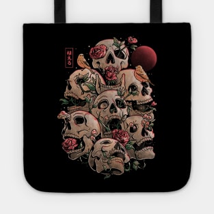 Life Grows Through Death Skull Flowers Gift Tote