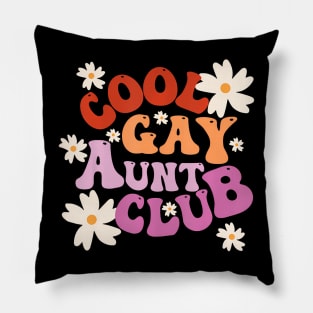 Groovy Cool Gay Aunt Club LGBT Pride Month Ally Pillow