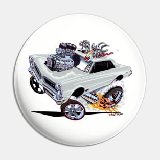 GOATINATOR white 1965 Pontiac GTO Pin