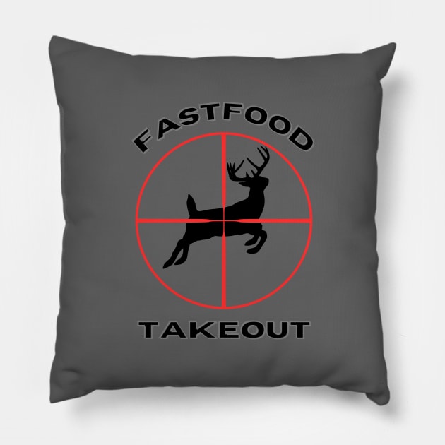 Deer fast food takeout Pillow by Shop Tee Depot