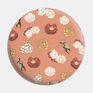 Vintage rose flower pattern Pin