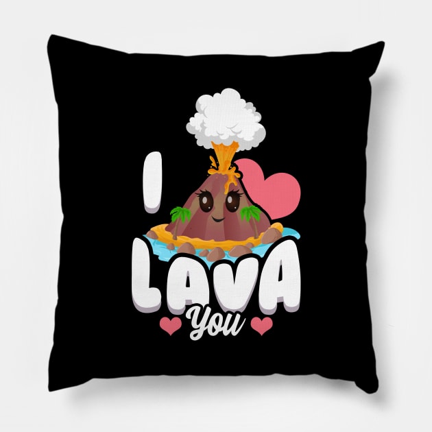 Funny I Lava You Volcano Valentine's Day Pun Pillow by theperfectpresents