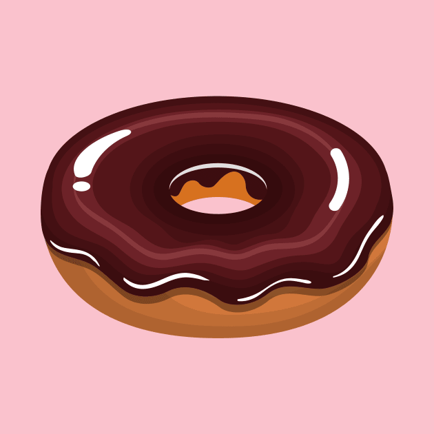 Yummy Glazed Chocolate Donut by InkyArt