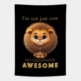 Lion Concentrated Awesome Cute Adorable Funny Quote Tapestry