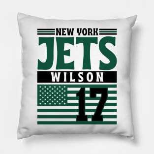 New York Jets Wilson 17 American Flag Football Pillow