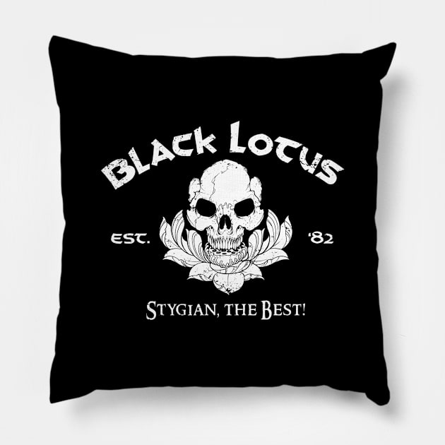 Black Lotus (White) Pillow by Miskatonic Designs