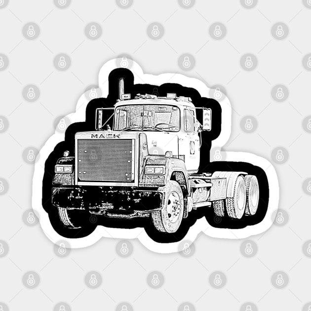 Classic American big rig semi truck Magnet by soitwouldseem