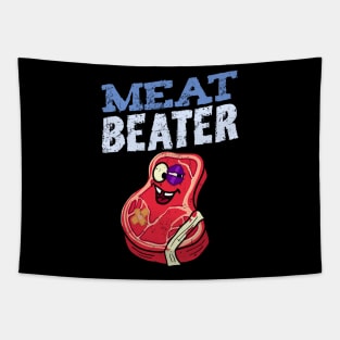 Funny Meat Beater Cartoon Steak Meme Tapestry