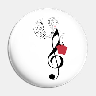 Fashion music lady Pin