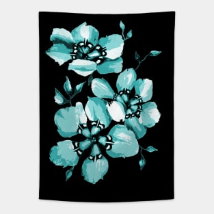 Watercolor Pastel Spring Flowers Tapestry