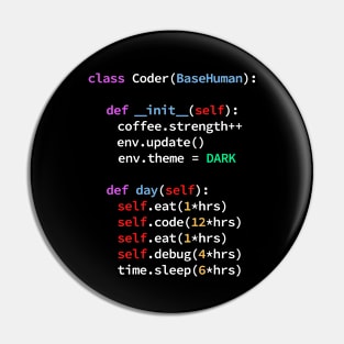 Python Class Eat Code Sleep Repeat - Funny Coding Pin