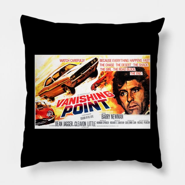 Vanishing Point (1971) Pillow by Scum & Villainy