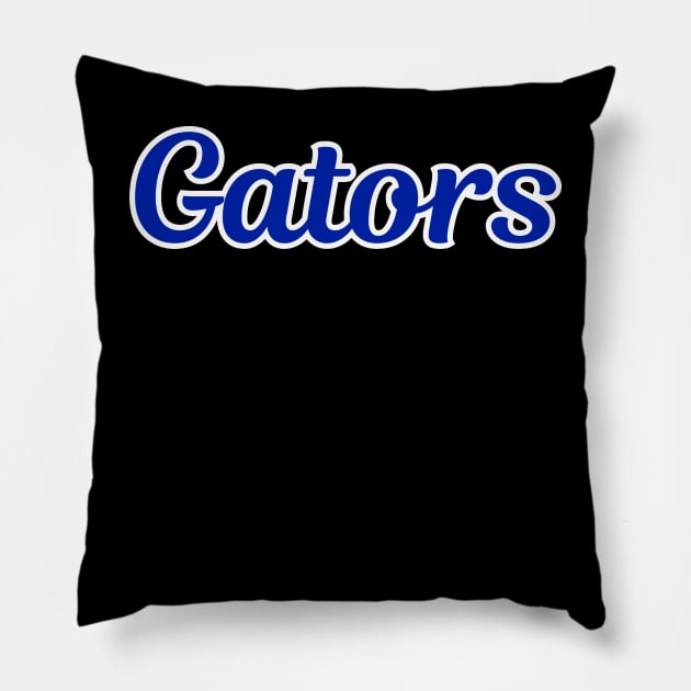 Gators Retro Script Pillow by twothree