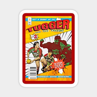 Retro Rabbitohs - Comic Book Style - TUGGER & THE FALCON Magnet