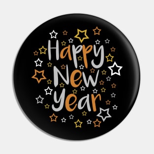 HAPPY NEW YEAR METALLIC TONE CELEBRATION DESIGN Pin