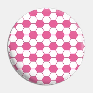 Football / Soccer Ball Texture Pattern - Pink Tones Pin