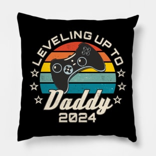 Leveling Up To Daddy 2024 cool pregnancy announcement Pillow