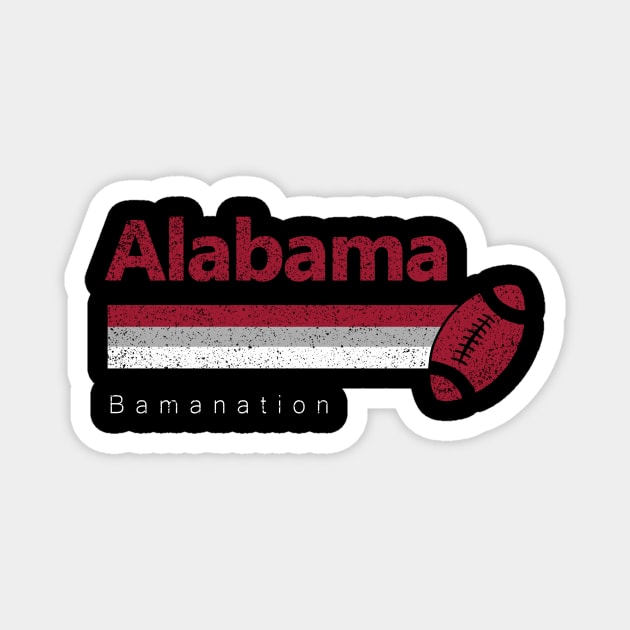 Alabama Vintage Football Bamanation Gameday Magnet by cytoplastmaximume