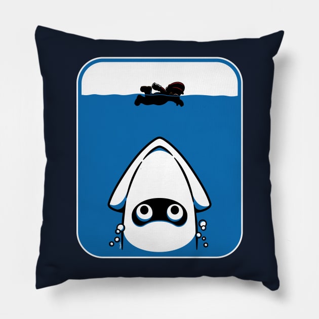 The Great White Blooper Pillow by mikehandyart