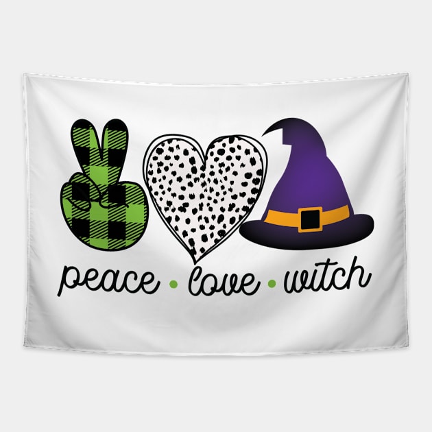 Peace Love Witch Tapestry by SandiTyche