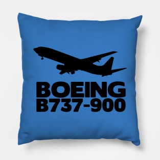 Boeing B737-900 Silhouette Print (Black) Pillow