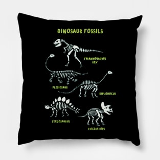 Dinosaur Fossils - Dino skeletons by Cecca Designs Pillow