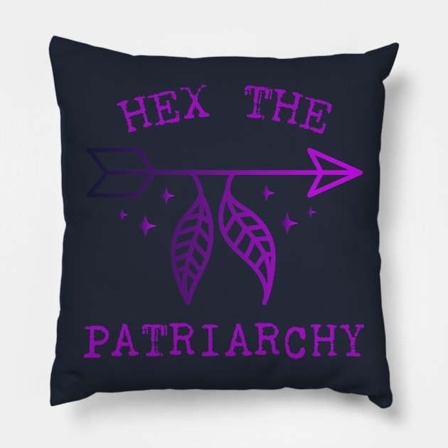 Hex The Patriarchy Femіnist Witch Funny Magical Mystical Arrow Pillow by Meteor77