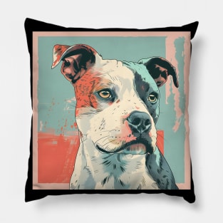 Staffordshire Bull Terrier in 70's Pillow