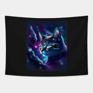 Space Cat - Modern Digital Art Tapestry