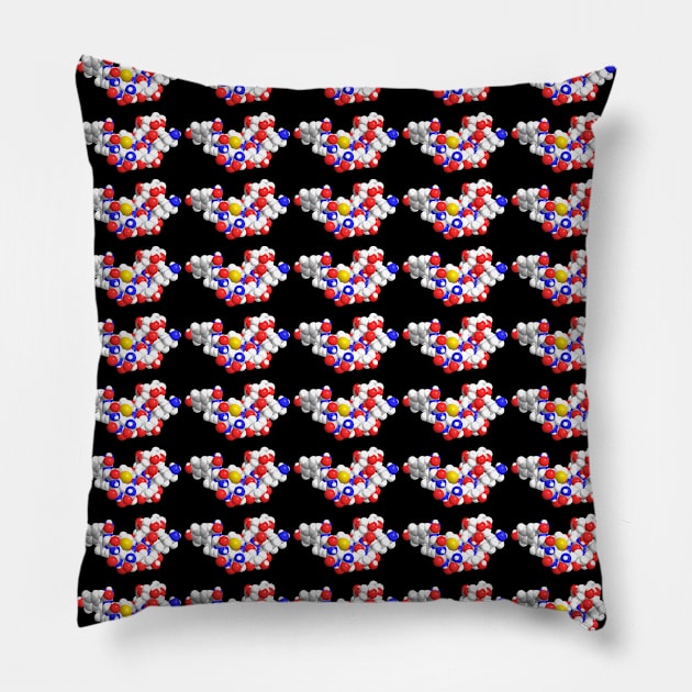 Alpha Endorphin Molecule Chemistry Pillow by ChemECool